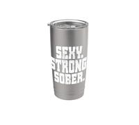 Sexy Strong Sober Anonymous Alcoholics AA NA Living Sober Bicchiere termico in acciaio inox doppia parete