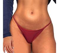 Sexy Top G Ricamato Mutandine Tanga Vita Delle Donne Slip in perizoma sottile senza cuciture Hollow Intimo Ultimo Lingerie, Vino, 3XL