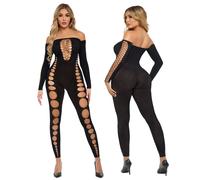 Sexy Tutina Premium Bodystocking Catsuit One Size taglie comode intimo rete nera