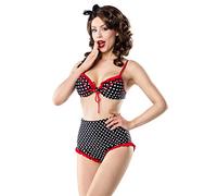 Sexy Vintage Bikini anni '50s Retro Look Rosso Nero, nero/bianco/rosso, XL