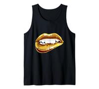 Sexy Women Graphic Lips Tee Shirt, Women Printed Funny Lips Canotta