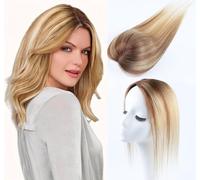 Sexycat Topper per capelli per diradare i capelli per le donne, capelli umani, colori misti, clip in capelli umani, parte superiore della testa, soffici senza frangia