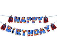 Seyal® Decorazione per feste di compleanno - Superman Happy Birthday Banner