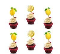 Seyal® Decorazione per feste di compleanno - Topper per cupcake al limone