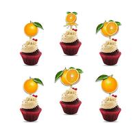 Seyal® Decorazione per feste di compleanno - Topper per cupcake arancione