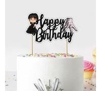 Seyal® Topper per torta con scritta "Wednesday Happy Birthday"