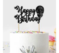 Seyal® Topper per torta con teschio di buon compleanno