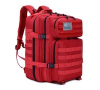 SEYATULLH Zaini tattici militari 30/45L Grande per Army Molle Daypack 3 Giorni Bug Out Bag per sport all'aria aperta Escursionismo Campeggio Alpinismo Trekking, Rosso, Taglia unica