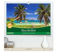 Seychellen - Traumstrände im Paradies (hochwertiger Premium Wandkalender 2026 DIN A2 quer), Kunstdruck in Hochglanz: Fernweh, Sommer, Sonne, Strand und Meer