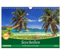 Seychellen - Traumstrände im Paradies (Wandkalender 2026 DIN A4 quer), CALVENDO Monatskalender: Fernweh, Sommer, Sonne, Strand und Meer