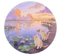 Seychelles Cat Rundes 1000 Puzzle Animals Rundes Puzzle Familienpuzzle Erwachsene Anspruchsvoll Für Erwachsene Kinder Reisegeschenke 1000pcs (67.5x67.5cm)