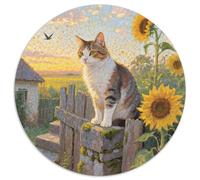Seychelles Cat Rundes 1000 Puzzle Animals Rundes Puzzle Familienpuzzle Erwachsene Anspruchsvoll Puzzle Für Erwachsene Und Kinder Reisegeschenke 1000pcs (67.5x67.5cm)
