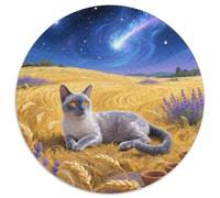 Seychelles Cat Rundes 1000 Puzzle Animals Rundes Puzzle Familienpuzzle Schwieriges Großes Puzzle Pädagogisches Puzzle Für Erwachsene Und Kinder Bunte Kunst 1000pcs (67.5x67.5cm)