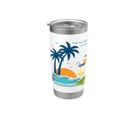 Seychelles Palme Spiaggia Isole Souvenir Bicchiere termico in acciaio inox doppia parete