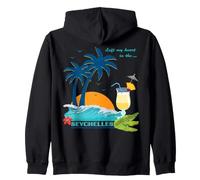 Seychelles Palme Spiaggia Isole Souvenir Felpa con Cappuccio