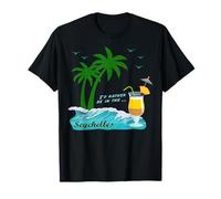 Seychelles Palme Spiaggia Vacanza Isole Souvenir La Digue Maglietta