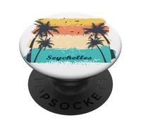 Seychelles Palme su un'isola La Digue Souvenir PopSockets PopGrip Adesivo