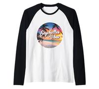 Seychelles Vibes Beach vacanze estive tramonto Sun Souvenir Maglia con Maniche Raglan