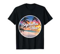 Seychelles Vibes Beach vacanze estive tramonto Sun Souvenir Maglietta