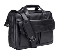 seyfocnia Borsa per laptop da uomo, borsa messenger in pelle resistente all'acqua valigetta per viaggi d'affari, borsa per computer da lavoro borsa a tracolla regali per marito, Nero , 17.3 inch