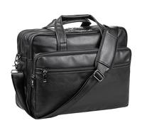 seyfocnia Borsa per laptop in pelle, borsa messenger/cartella business da uomo 15,6 17,3 pollici, borsa a tracolla per computer portatile compatibile con laptop, Nero , 17.3 inch, Rétro