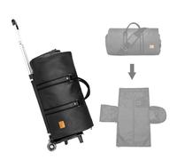 seyfocnia Borsa porta abiti da viaggio, convertibile, con ruote, con scomparto per scarpe, borsa da trasporto con ruote, per uomini o donne, colore nero