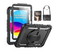SEYMAC Custodia per iPad di 10a generazione da 10,9 pollici 2022, robusta e resistente, custodia protettiva antiurto con protezione schermo, supporto girevole, tracolla per iPad di 10a generazione,