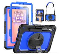 SEYMAC Custodia per Samsung Galaxy Tab S10 Lite/ S10 FE/ S9 FE/ S9 5G (10,9''/11''), custodia protettiva antiurto resistente con pellicola proteggi schermo, supporto girevole, cinturino da polso e