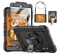 SEYMCY Custodia antiurto per iPad Mini 5/4, iPad Mini 5a/4a generazione con pellicola proteggi schermo, custodia per iPad Mini 2019/2015 da 7.9", nero