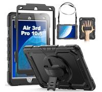 SEYMCY Custodia per iPad Air 3 10.5 2019 e iPad Pro 10.5 2017 con supporto per matita, protezione completa, antiurto, protezione schermo per iPad Air 3/iPad Pro 10.5 2017, nero