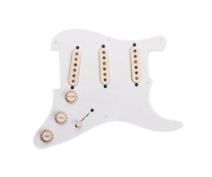 Seymour Duncan 11024-04 - Battipenna a effetto anticato con corde pre-montate, per chitarra Strat, colore: bianco