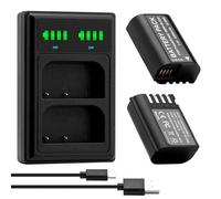 SEYRLMK 2 x 2200 mAh DWM-BLK22 Battery + LED Dual USB Charger with Type C Port for Panasonic DMW-BTC15 Lumix DC-GH5 II DC-GH6 DC-S5 G9 GH5 GH5S Cameras