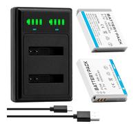 SEYRLMK Confezione da 2 batterie NB-6L, NB-6LH + caricatore USB LCD per Canon PowerShot SX530HS, SX710HS, SX610HS, SX700HS, SX600HS, D30, S120, S200, SX510HS,110 is, IXY 10S Cameras
