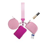 Seyrnicay Portafoglio da polso da donna, triplo sacchetto, portatile, portamonete con chiusura a cerniera, per brevi viaggi, sport e attività all'aperto, rosa, Refer to description, Unisex