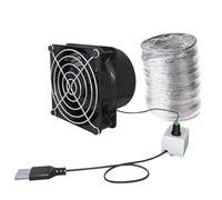Seyrnicay Ventilatore | Estrattore fumi | Mini assorbitore USB in linea Booster Exhauster Velocità regolabile per uso domestico WC cucina finestra