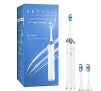 SEYSSO Oxygen O-Sonic Sonic Toothbrush • Bianco • 96 000 vibrazioni soniche al minuto • Custodia da viaggio morbida • Impermeabile • 2 Teste di ricambio • 2 Anni di garanzia • Imbiancamento