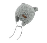 SEYUFN Cappelli invernali per neonati,Ragazze in basso,Cappelli a maglia caldi per bambino, berretto foderato in pile con paraorecchie, grigio, 6-12 Mesi