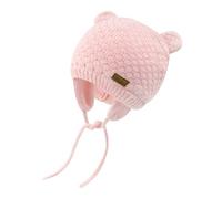 SEYUFN Cappelli invernali per neonati,Ragazze in basso,Cappelli a maglia caldi per bambino, berretto foderato in pile con paraorecchie, Rosa, 6-12 Mesi