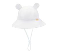 SEYUFN Cappello da sole per bambini, protezione UV, 50, per bambini, per l'estate, per bambini, unisex, con lacci regolabili, bianco, 3-6 mesi