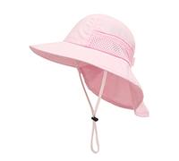 SEYUFN Cappello da Sole per Bambino Cappello da Collo per Ragazzo Protezione per Bambini Cappello a Secchiello Traspirante Cappello da Spiaggia Bambina (2-6 Anni, A-Rosa)