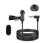SEYUGOPTI 1 microfono lavalier da bavero per DJI MIC 1/2 e per Rode Wireless go ii trasmettitore wireless, testa curva da 3,5 mm, microfoni a condensatore omnidirezionale cablati per intervista