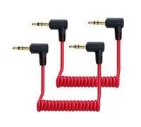 SEYUGOPTI Confezione da 2 cavi patch da TRS a TRS da 3,5 mm compatibili con DJI Mic 2 e Rode Microphone Wireless Pro, doppio cavo patch maschio da 3,5 mm a spirale, cavo audio per microfono per