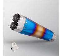 SEYXF Tubo di Scarico per Moto Modifica Scarico Moto in Acciaio Inox A Doppio Foro da 51 Mm per Yamaha MT09 MT07 R3(Multi-Colored)