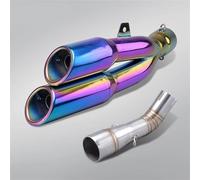 SEYXF Tubo di Scarico per Moto per Benelli Leoncino 250 502c TRK502C Silenziatore di Scarico per Moto con Raccordo Centrale E Doppio Scarico(Rose)