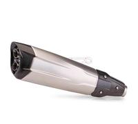 SEYXF Tubo di Scarico per Moto Terminale di Scarico Universale in Fibra di Carbonio A Doppio Foro da 51 Mm per BMW F750GS F850GS S1000RR per Yamaha YZF R1 R3(Chrome)