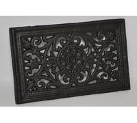 SEZAM Griglia di ventilazione in ghisa 23 x 2,5 x 14,5 cm, per stufe in maiolica, forni a legna e caminetti, griglia ad aria calda, griglia d'aria per forno, OZ110 (nero)