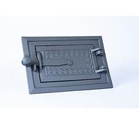 SEZAM Porta del forno in ghisa per caminetti - porta del forno per il pane - porta del forno in pietra - porta del forno per pizza 25,2 x 3 x 16,7 cm - Rettangolare, grafite verniciata