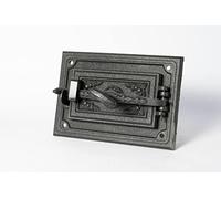 SEZAM Porta del Forno in Ghisa per Camini Con Cordone di Tenuta - Con Fermo, per il Pane - a Legna 23 x 7 x 32,5 cm - Rettangolare, Dipinto di Nero