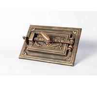 SEZAM Porta del Forno in Ghisa per Camini Con Cordone di Tenuta - Con Fermo, per il Pane e a Legna - 23 x 7 x 32,5 cm - Rettangolare, Rame Dipinto