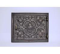 SEZAM Porta di ispezione massiccia per forni in ghisa, 32 x 3,5 x 25,5 cm, porta del camino, porta d'ingresso, per forni, stufe e caminetti, senza pittura
